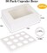 30pcs Cupcake Boxes, Cupcake Boxes 12 Count, Containers with Window for Birthday Holiday Party Bakery Supplies